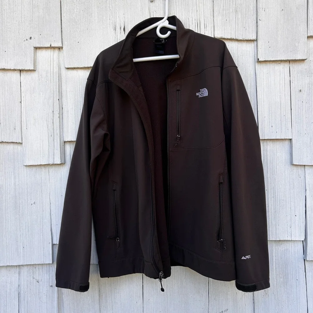 The‎ North Face Apex Softshell Jacket Men's XXL Brown Full Zip Outdoor